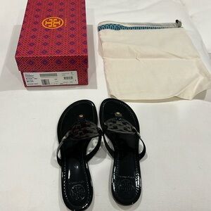 Tory Burch Black Patent Miller Sandals